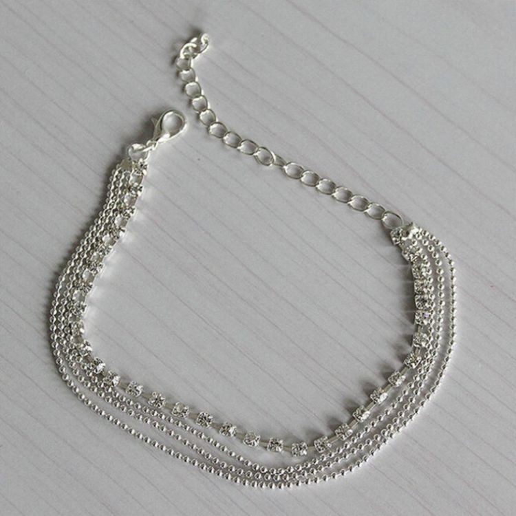 BRANSOLETKA KRYSZTAŁKOWA NA STOPĘ B187 - obrazek 2