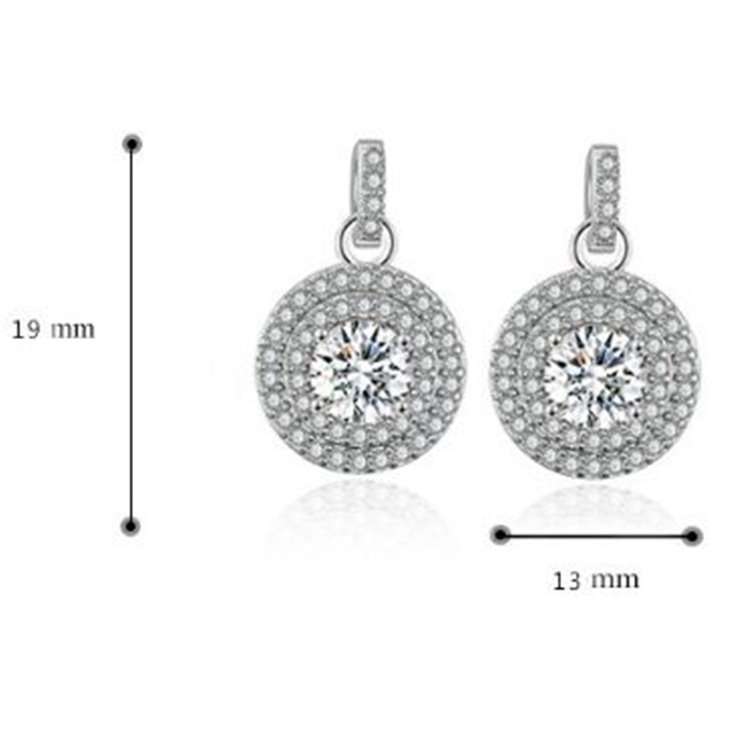 Kolczyki ślubne wiszące z kryształkami KSL04 - obrazek 2