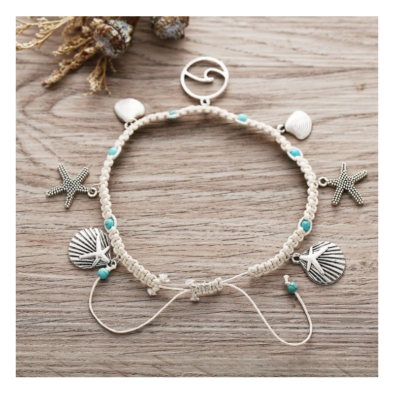 Bransoletka na stopę muszelka B446 - obrazek 2