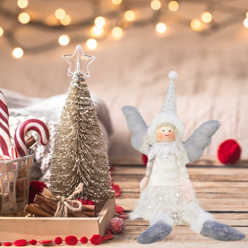 ANIOŁ ŚWIĄTECZNY BOŻE NARODZENIE siedzący 38 cm Z PLUSZU ASN03B - obrazek 2