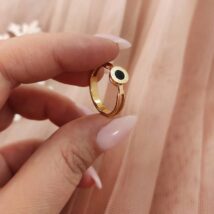 Pierścionek stal chirurgiczna platerowana złotem PST595, Rozmiar pierścionków: US9 EU20