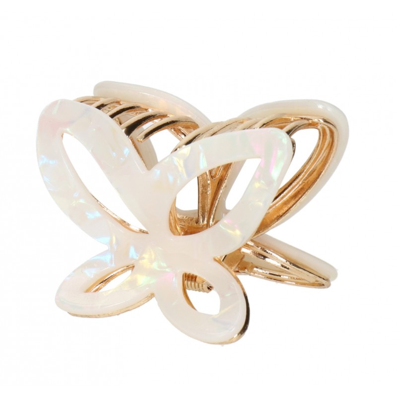 Spinka do włosów, klamra metalowa MOTYLEK masa perłowa XL SP237B - obrazek 4