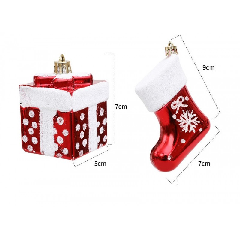 Komplet bombek cukierki 4 szt XL czerwone w opakowaniu, bombki na choinkę BSN51 - obrazek 6