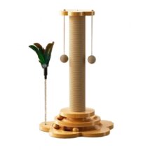 Drapak dla kota 43cm, 4w1 zabawka piłki, kulki, piórka KOT22