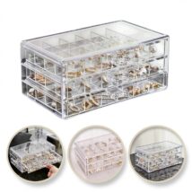 Szkatułka na biżuterię, organizer transparentny – 3 szuflady, 72 przegródki PD159B