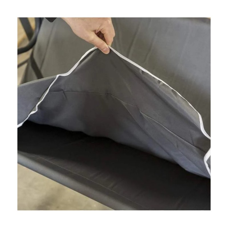 Huśtawka ogrodowa 3-osobowa z baldachimem i 2 poduszkami, czarna HO01CZ - obrazek 5