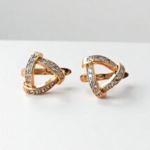 Kolczyki ze stali szlachetnej pozłacane 14k złotem, z cyrkoniami KST1217