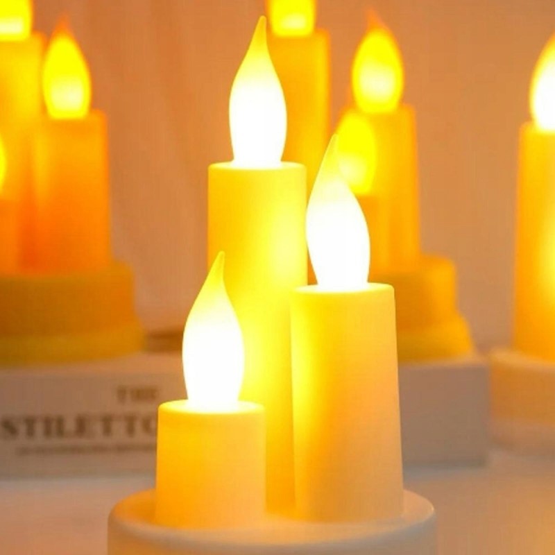 ŚWIECZKA, wkład LED na baterię KREMOWA, MIGAJĄCY KNOT ciepły biały 13,5 cm LAMP41K - obrazek 2