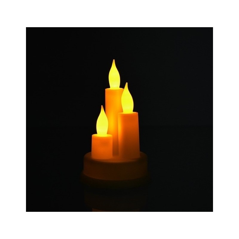 ŚWIECZKA, wkład LED na baterię KREMOWA, MIGAJĄCY KNOT ciepły biały 13,5 cm LAMP41K - obrazek 3