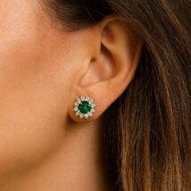 Kolczyki ze stali szlachetnej pozłacane 14k złotem, z cyrkoniami KST3415