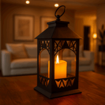 Lampion dekoracyjny LED z imitacją świecy 14 x 30 cm – LAMP56WZ2