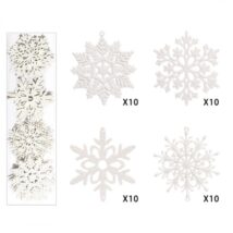 Komplet 40 sztuk ozdób bożonarodzeniowych w opakowaniu średnica 10cm białe BSN59