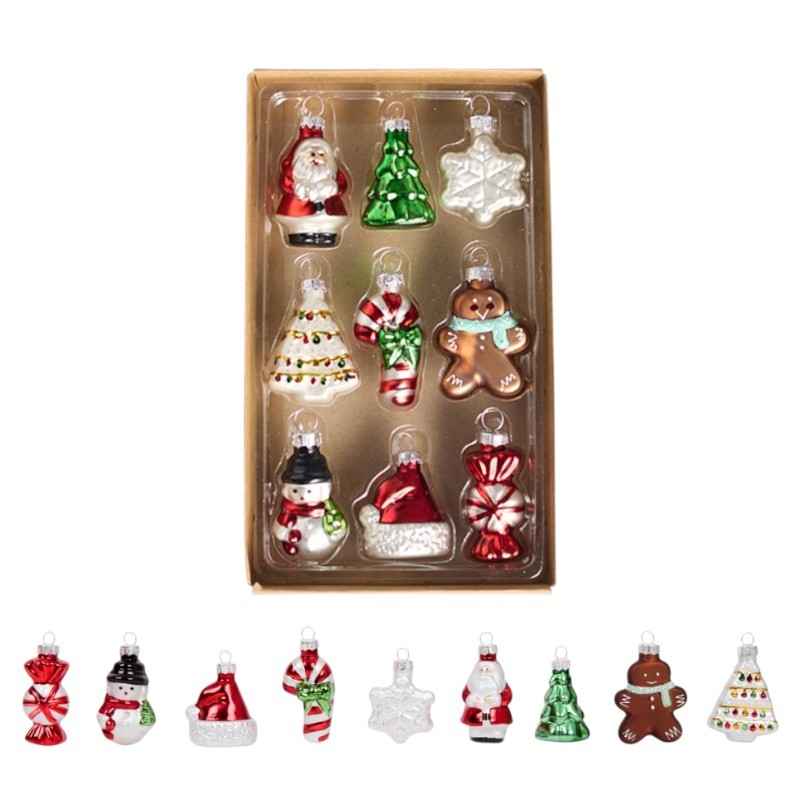 Komplet bombek bożonarodzeniowych szklanych 9 szt. w opakowaniu BSN64 - obrazek 4