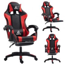 Fotel gamingowy obrotowy z podnóżkiem EC GAMING masażer KO24CZE