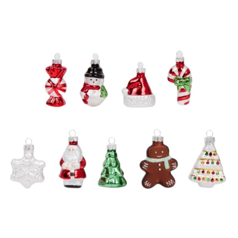 Komplet bombek bożonarodzeniowych szklanych 9 szt. w opakowaniu BSN64 - obrazek 3