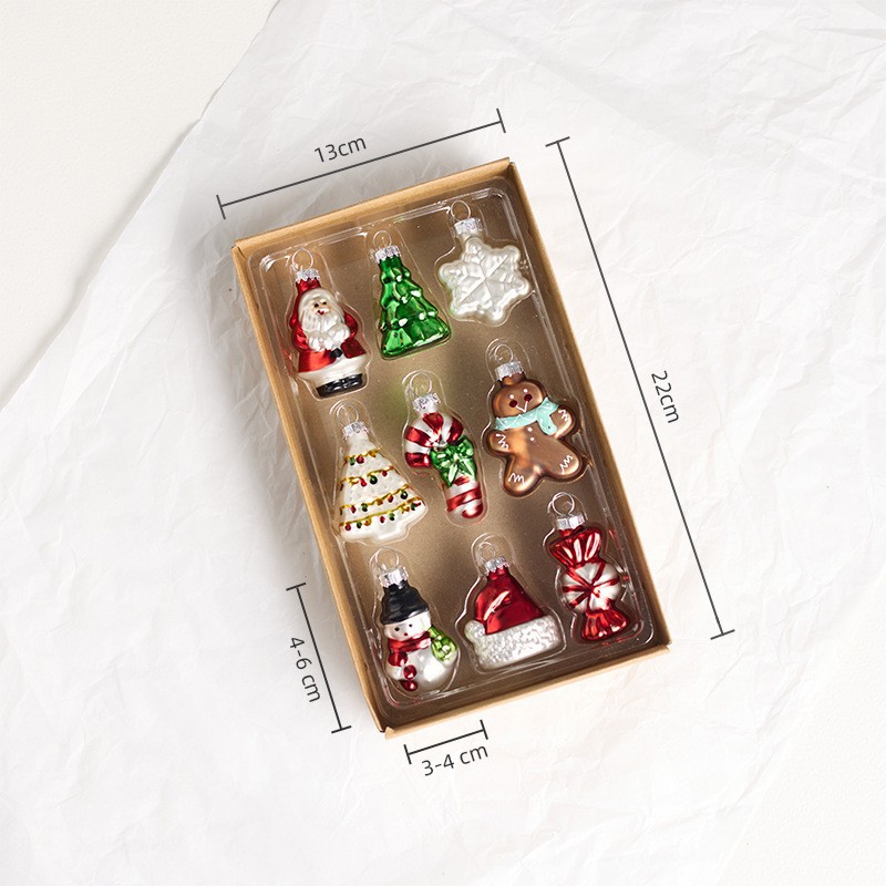 Komplet bombek bożonarodzeniowych szklanych 9 szt. w opakowaniu BSN64 - obrazek 6