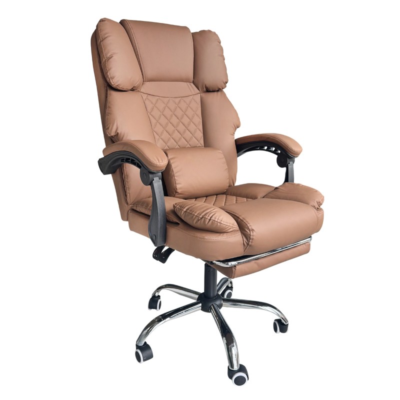 Fotel biurowy obrotowy MASTER PRESTIGE, podnóżek i masażer- ecoskóra kawowy KO42CAP - obrazek 3