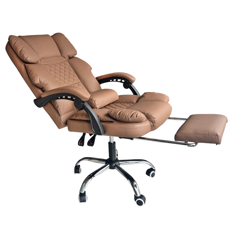 Fotel biurowy obrotowy MASTER PRESTIGE, podnóżek i masażer- ecoskóra kawowy KO42CAP - obrazek 4