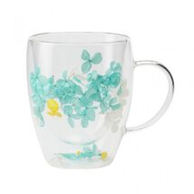 Szklanka termiczna z kwiatami w środku, hortensje zielone 300 ml 1szt SZK179ZIE