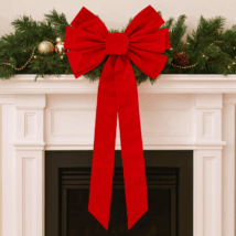 Duża czerwona kokarda ozdoba świąteczna na drzwi, choinkę 45,7 x 91,4cm WOZ46