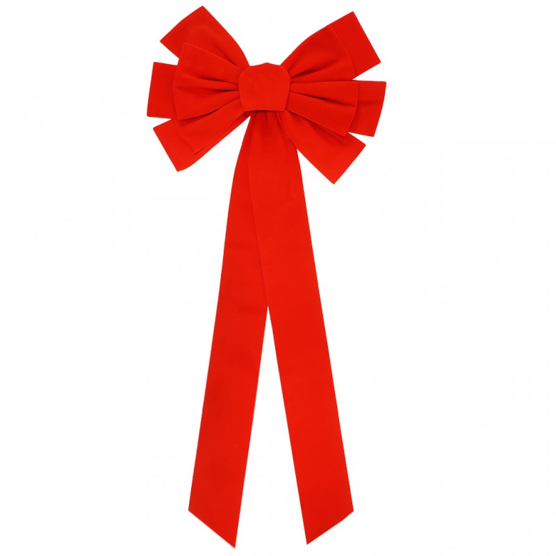 Duża czerwona kokarda ozdoba świąteczna na drzwi, choinkę 45,7 x 91,4cm WOZ46 - obrazek 2