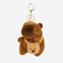 Brelok do kluczy pluszowa piszcząca Kapibara z torebką, LOSOWY KOLOR BRL387