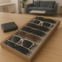 Szkatułka 7 przegródek na okulary lub akcesoria, etui, organizer PDMDF08