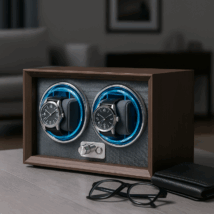 Rotomat szkatułka etui automatyczne na 2 zegarki drewno 24x12x15cm PD146