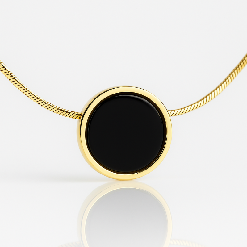 Naszyjnik stal szlachetna pozłacana 14k złotem, NST2223