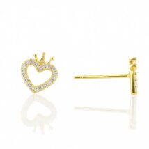 Kolczyki ze stali szlachetnej pozłacane 14k złotem, cyrkonie serce, gwiazdka KST3493