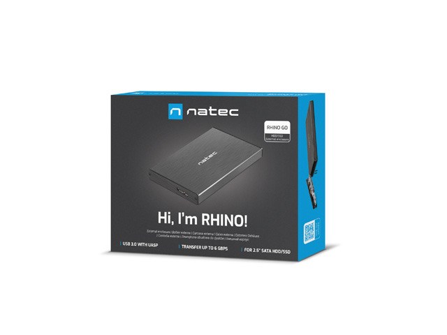Obudowa NATEC Rhino GO NKZ-0941 (2.5"; USB 3.0; Aluminium; kolor czarny) - obrazek 4