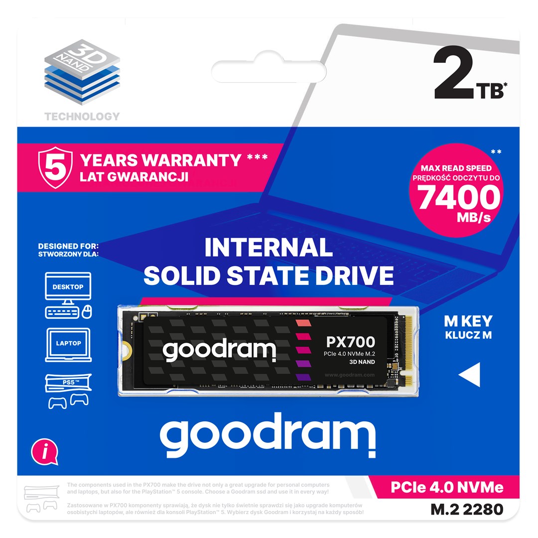 SSD GOODRAM PX700 M.2 PCIe 4x4 2TB RETAIL - obrazek 3