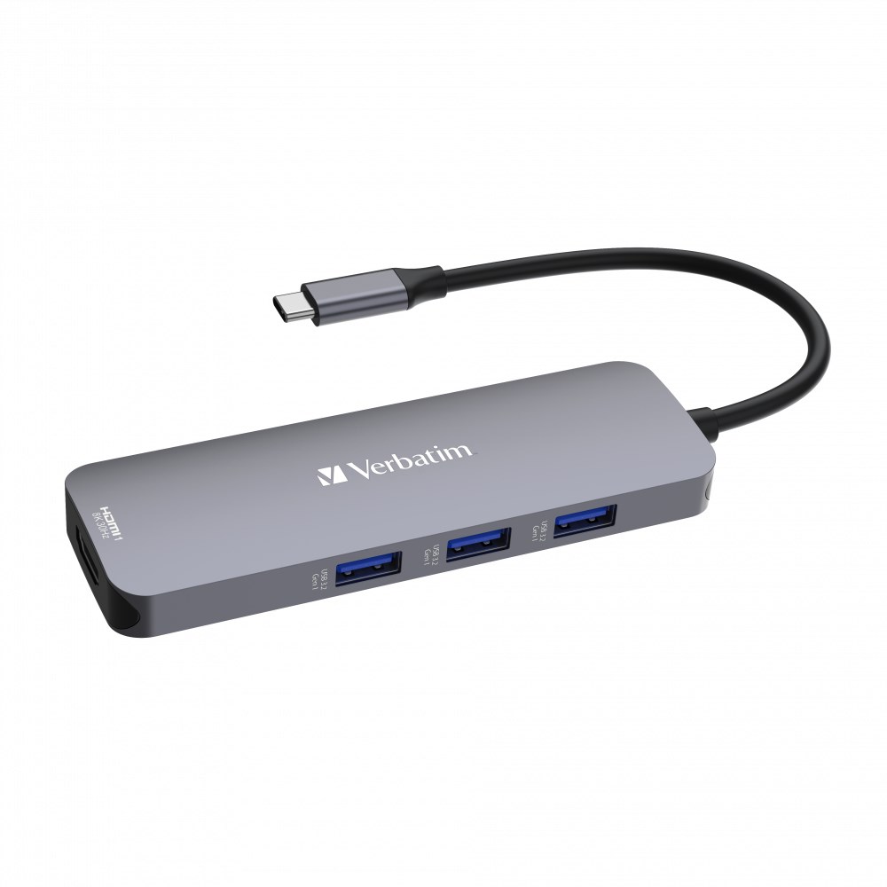 Verbatim CMH-08 USB Type-C 5000 Mbit/s Srebrny - obrazek 3