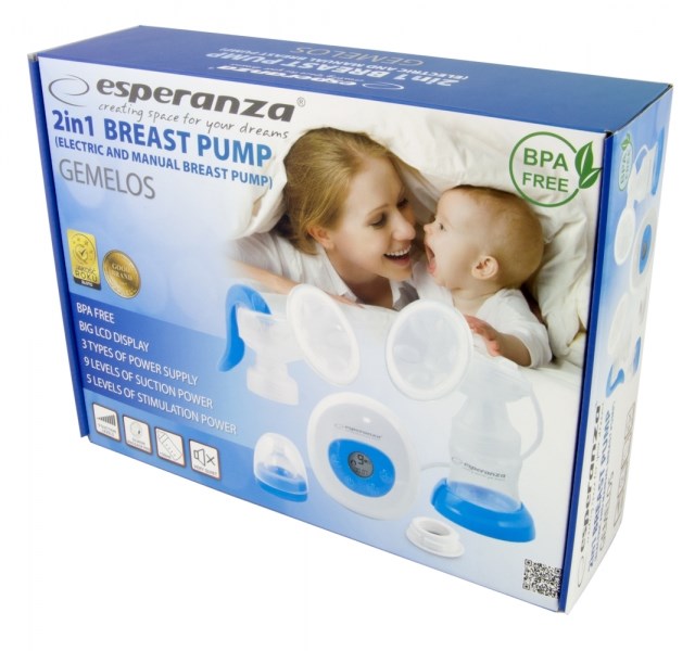 Laktator elektryczny/ręczny Esperanza GEMELOS ECM003B (150 ml) - obrazek 4