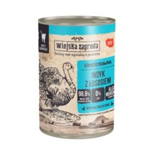Wiejska Zagroda Indyk z łososiem karma mokra dla kota 400g