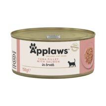 Applaws Cat Tin Tuna Fillet with Salmon in Broth 156g