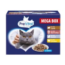 PREVITAL Megabox z jagnięciną, wołowiną, królikiem i kurczakiem – karma dla kota 24x100g