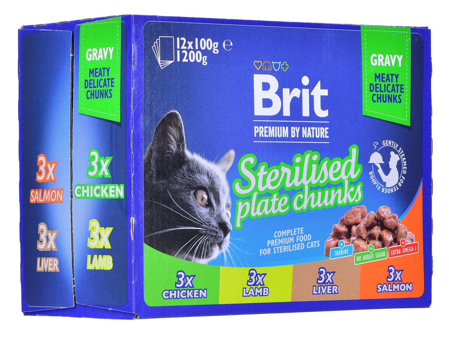 BRIT Premium Cat Sterilised Plate - mokra karma dla kota - 12x100 g - obrazek 4