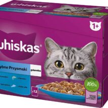 Whiskas Rybne Przysmaki w galaretce Adult – mokra karma dla kota – saszetka – 12×85 g