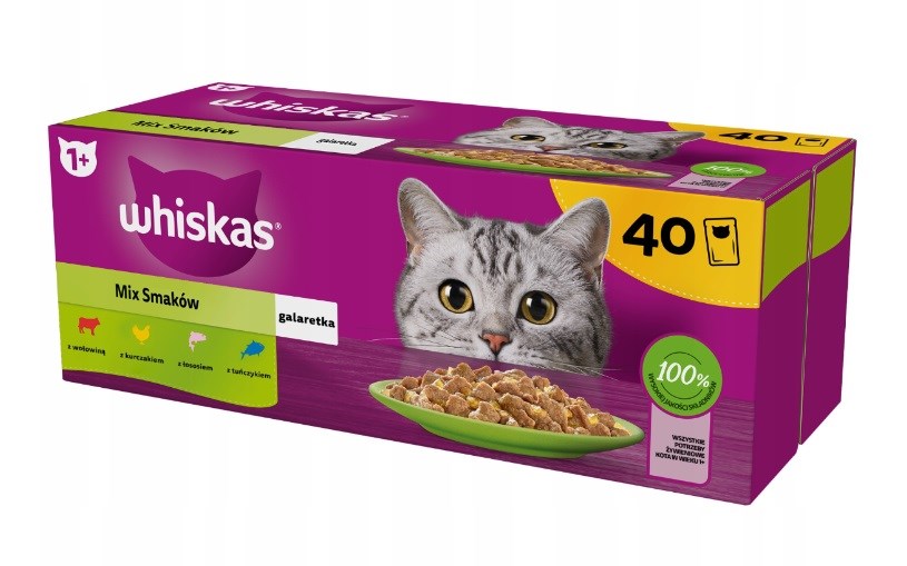 WHISKAS Mix smaków w galaretce - mokra karma dla kota - 40x85 g - obrazek 4