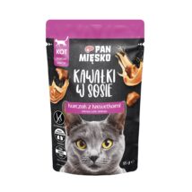 PAN MIĘSKO Kawałki w sosie Kurczak z krewetkami (dorosły) – Karma mokra dla kota – 85g