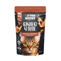 PAN MIĘSKO Kawałki w sosie Cielęcina z jeleniem (dorosły) – Karma mokra dla kota – 85g