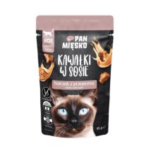 PAN MIĘSKO Kawałki w sosie Kurczak z przepiórką (dorosły) – Karma mokra dla kota – 85g
